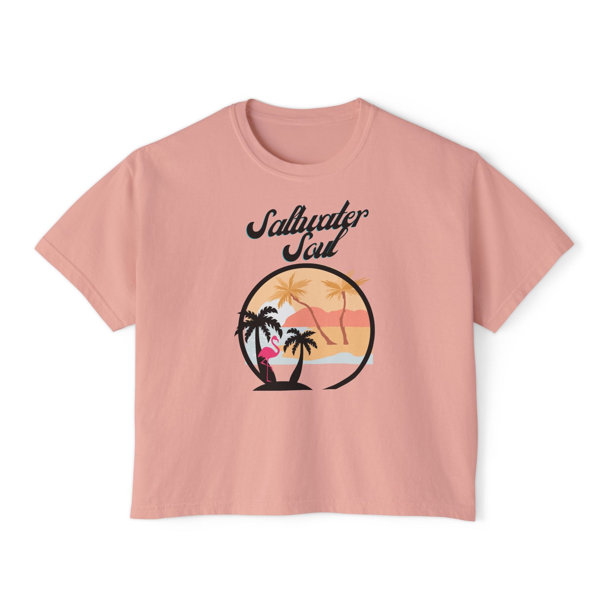 Salt Water Soul Women's Boxy Tee, Beachwear, Summer Tee, Casual Outfit, Vacation Top, Gift for Her, swim wear, costal living, sea life, ocean lover - Jagged Leather