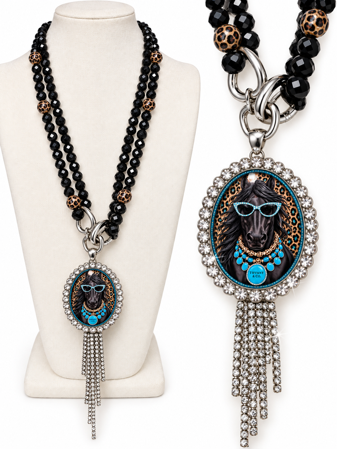 Leopard Rhinestone Mare Necklace