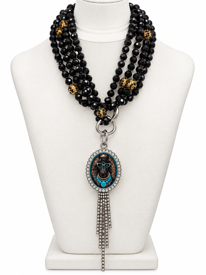 Leopard Rhinestone Mare Necklace