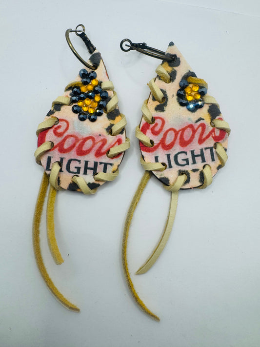 Yellow Beer Logo Earrings