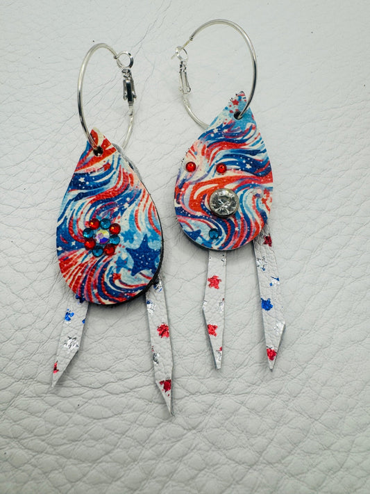 Unique Earrings: Freedom Ring - Jagged Leather