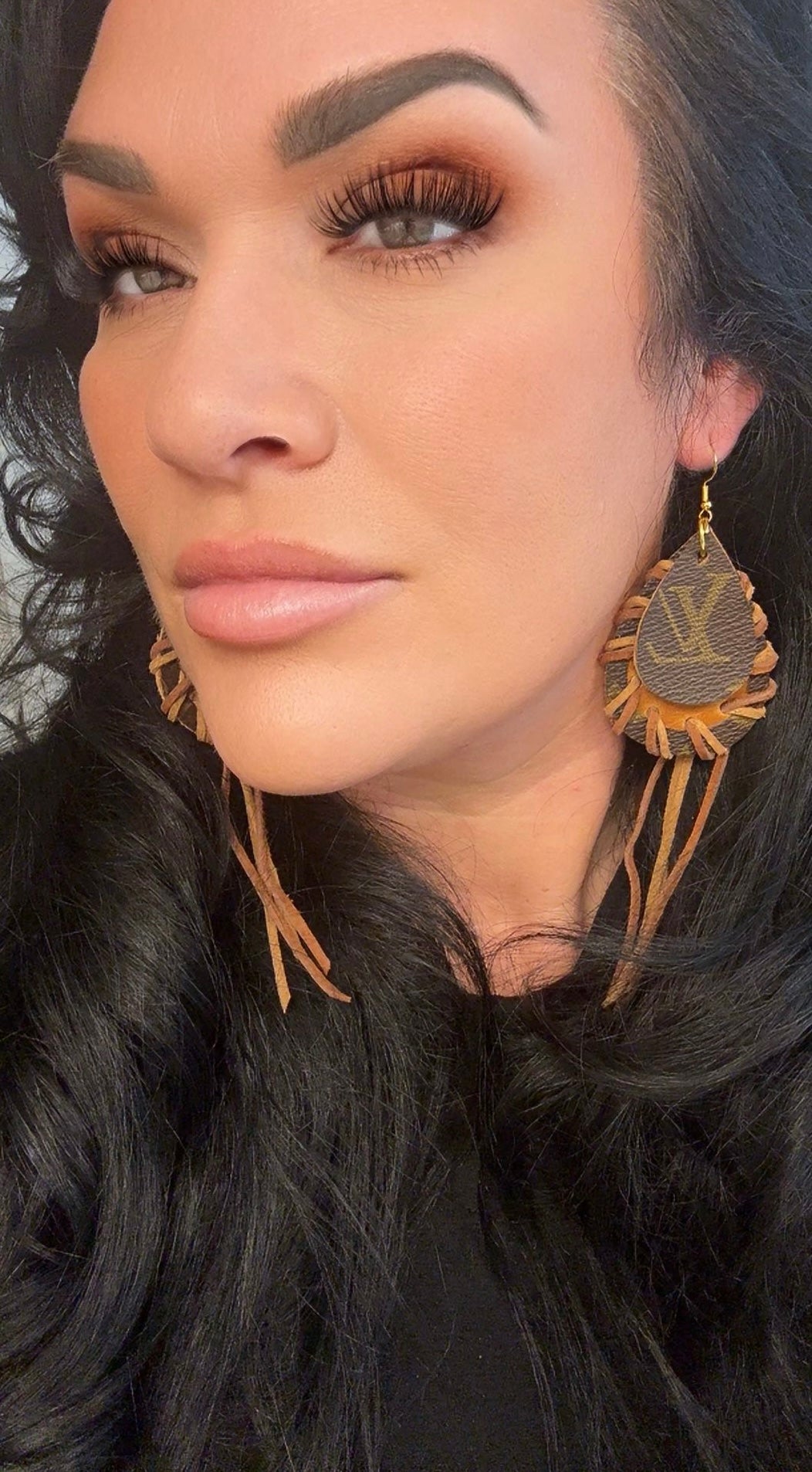 Designer Earrings: Boujee Threads - Jagged Leather