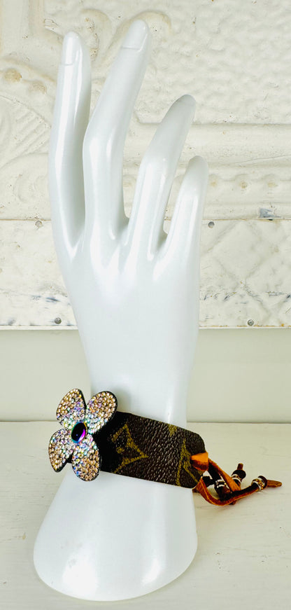 Brown Luxury Upcycled Leather Cuff