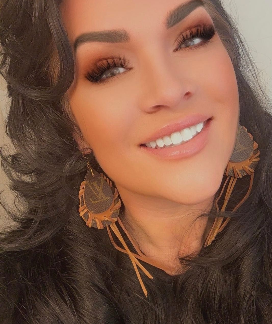 Designer Earrings: Boujee Threads - Jagged Leather