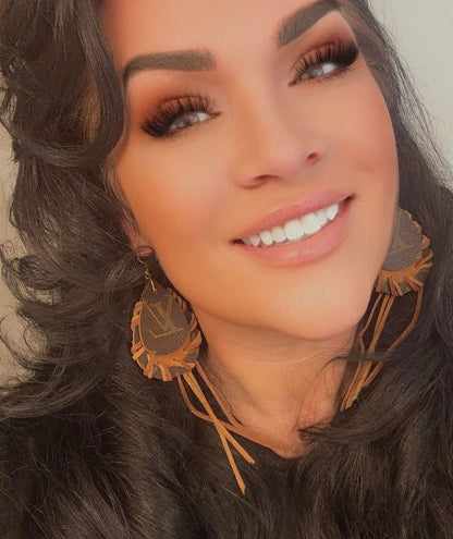 Designer Earrings: Boujee Threads - Jagged Leather