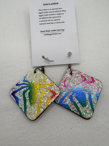 Glitter Multicolored Designer Spider Earrings