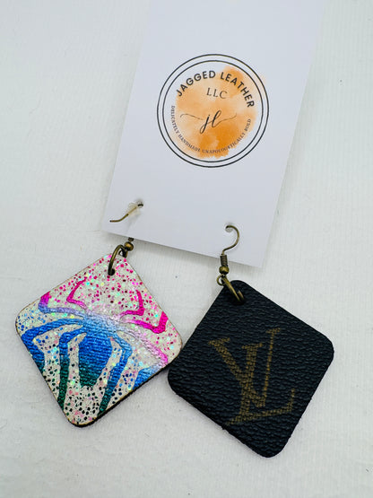 Glitter Multicolored Designer Spider Earrings