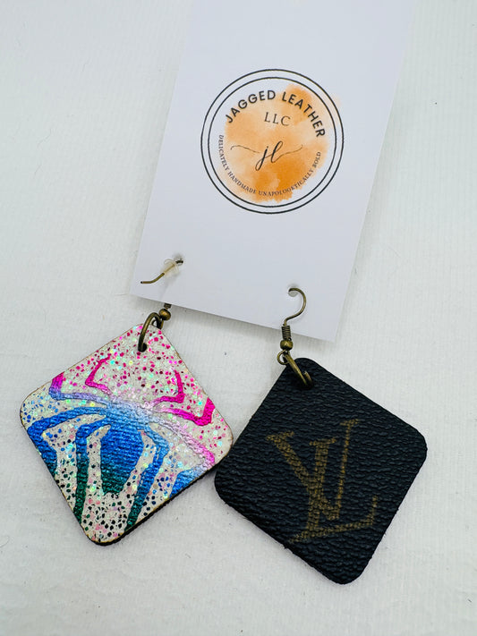 Glitter Multicolored Designer Spider Earrings