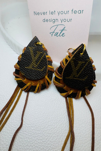 Designer Earrings: Boujee Threads - Jagged Leather