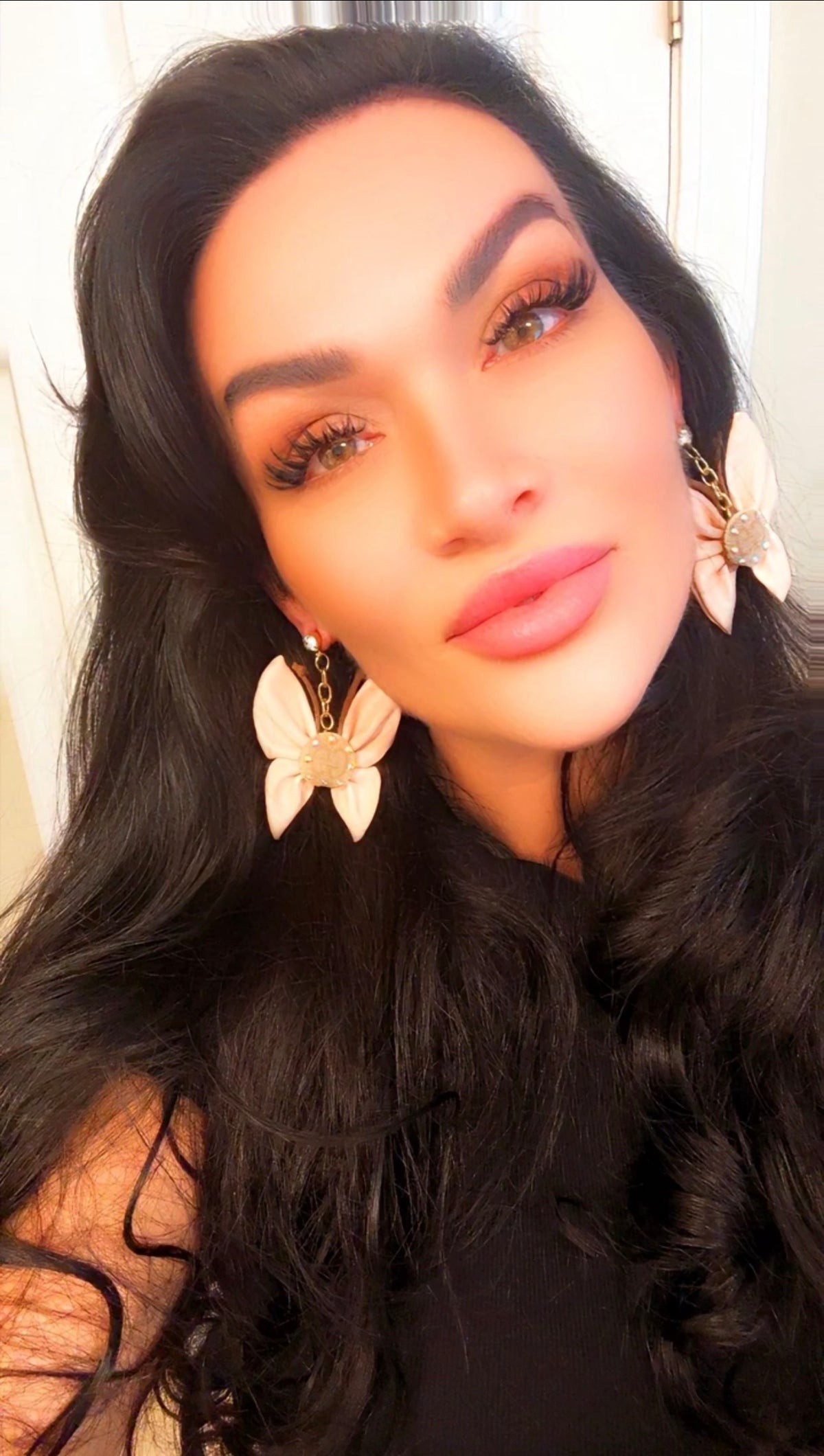 Pink Bougie Butterfly Earrings
