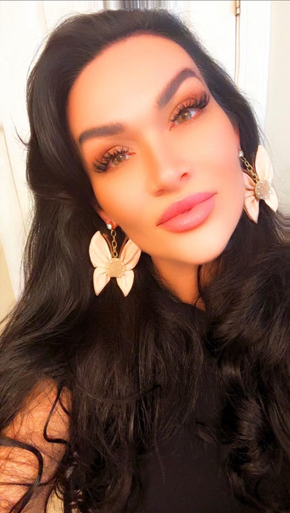Pink Bougie Butterfly Earrings