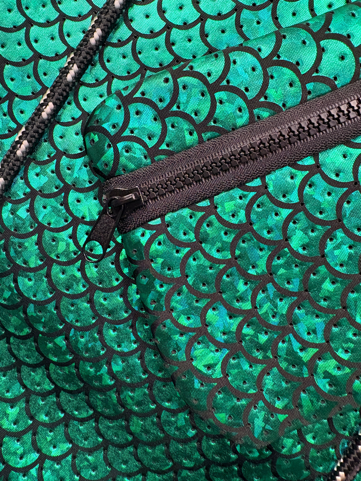 Emerald Green Mermaid Scale Neoprene Bag