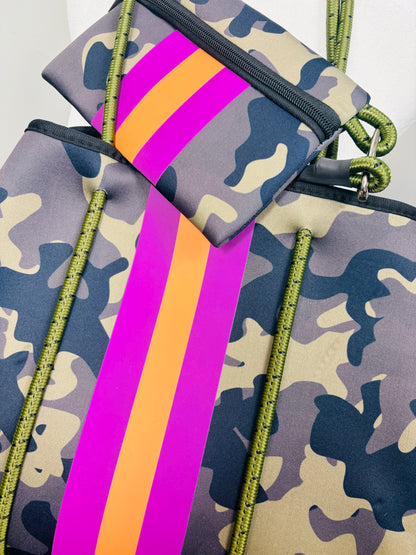 Camouflage Print Neoprene Tote Bag