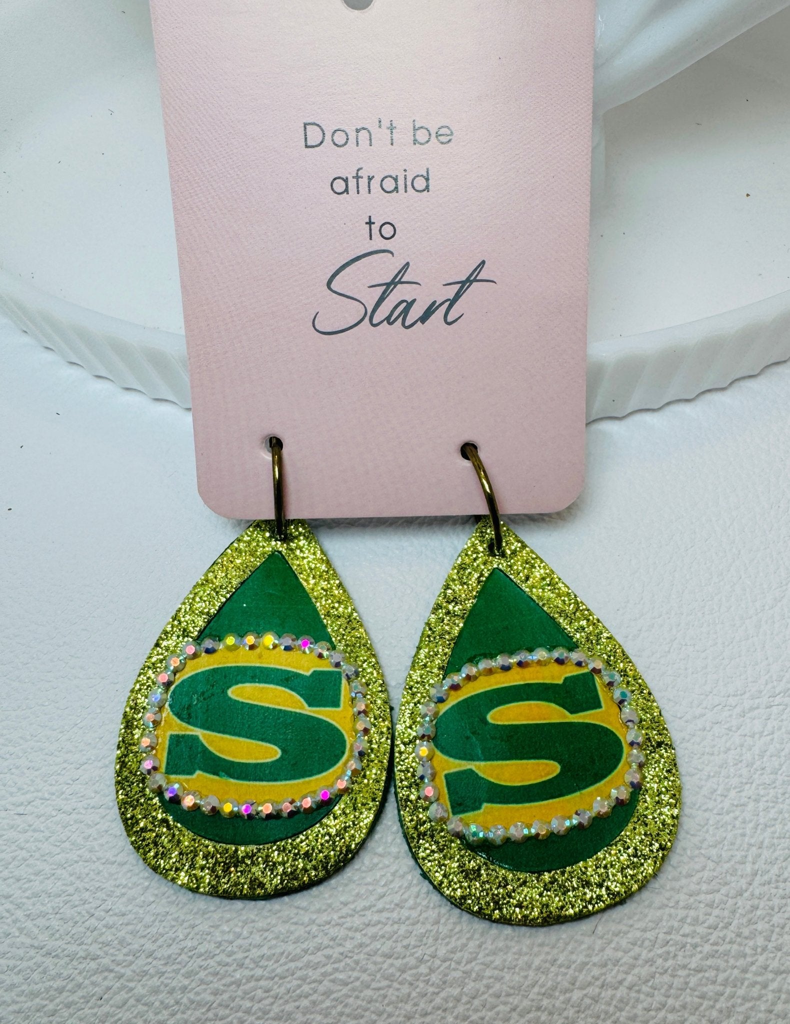 SHS Earrings Style 3 - Jagged Leather Handmade Jewelry