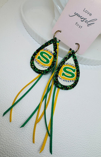 SHS Earrings Style 4 - Jagged Leather Handmade Jewelry