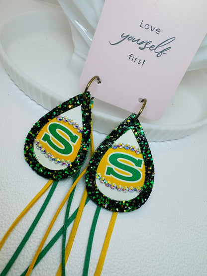 SHS Earrings Style 4 - Jagged Leather Handmade Jewelry