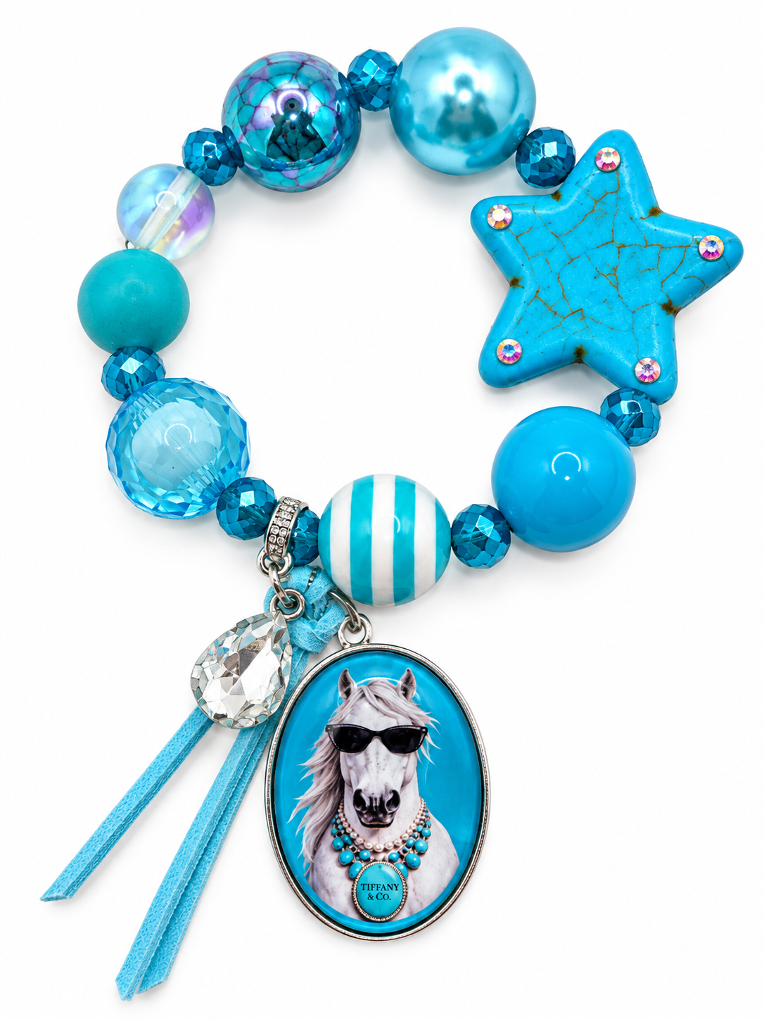 Turquoise Bougie Horse Bracelet