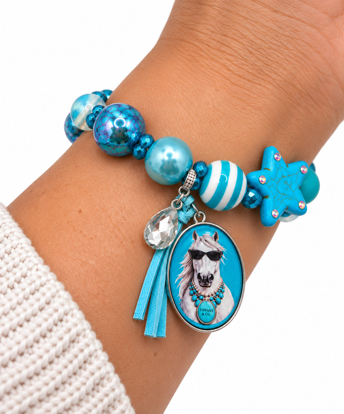 Turquoise Bougie Horse Bracelet
