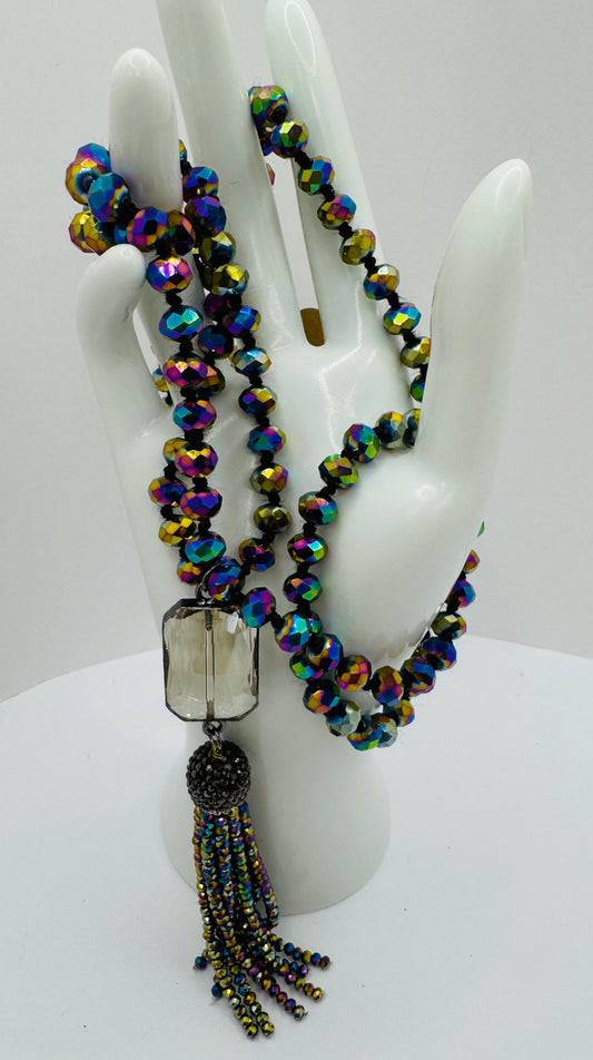Multi colored AB crystal Necklace