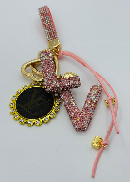 Pink Rhinestone Key Chain