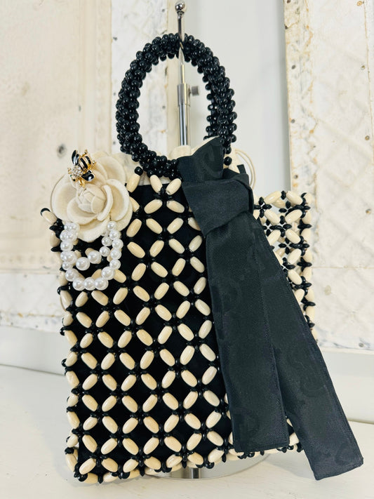 Serenity Beaded Sack Line - black - Jagged Leather