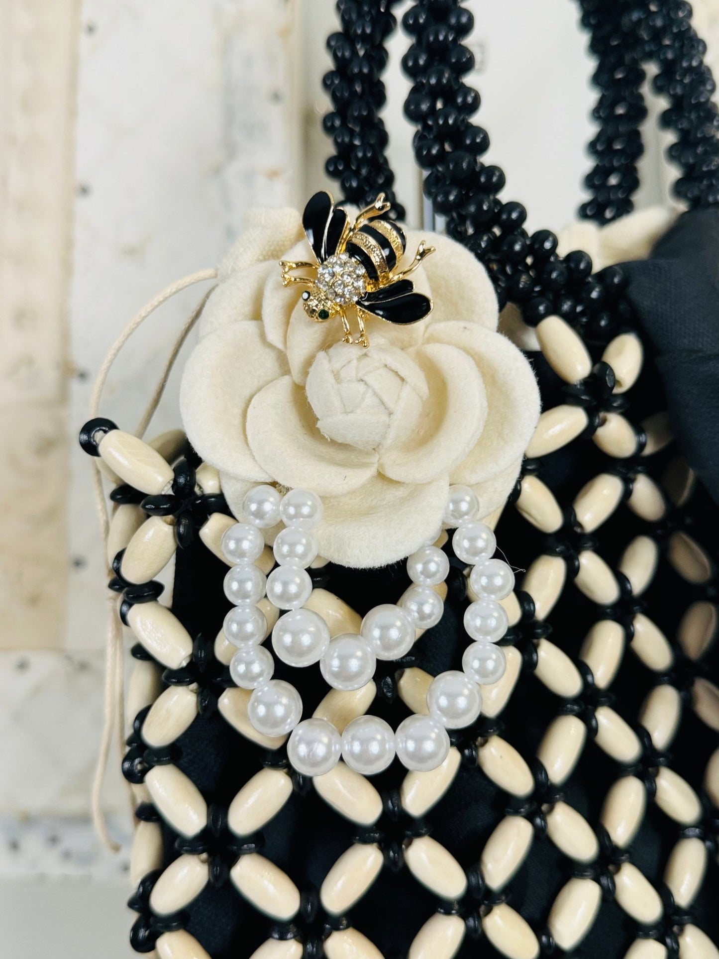 Serenity Beaded Sack Line - black - Jagged Leather