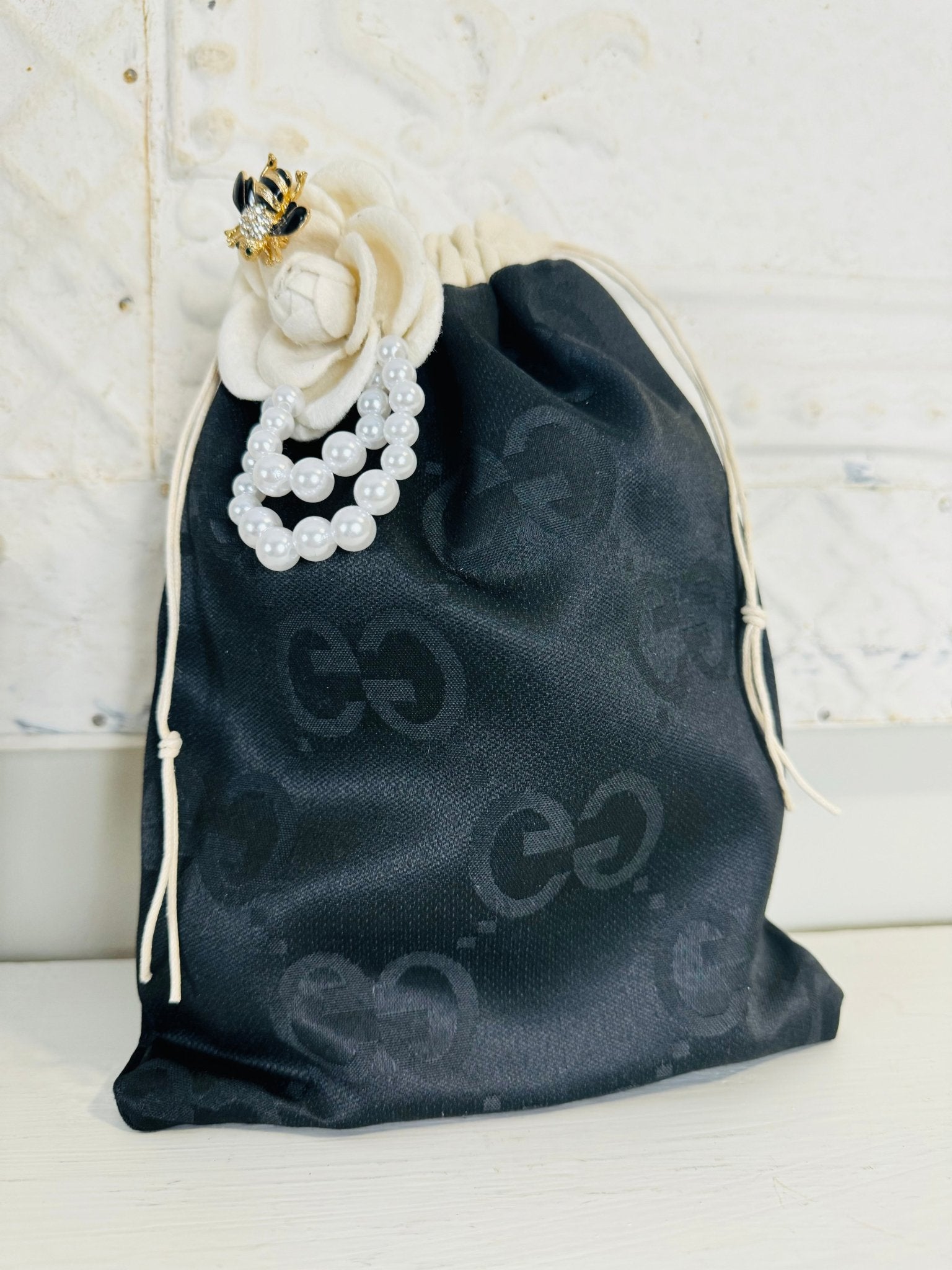 Serenity Beaded Sack Line - black - Jagged Leather