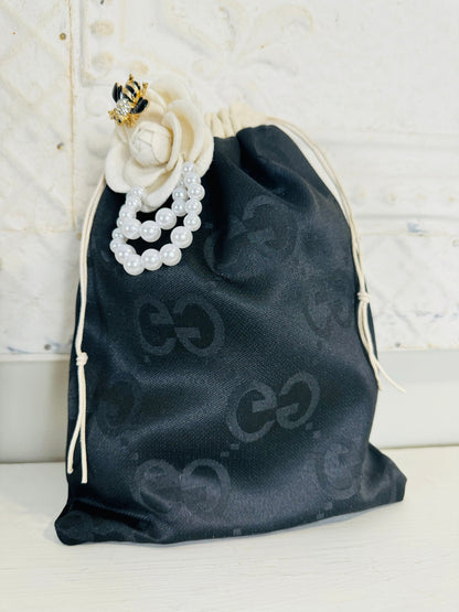 Serenity Beaded Sack Line - black - Jagged Leather