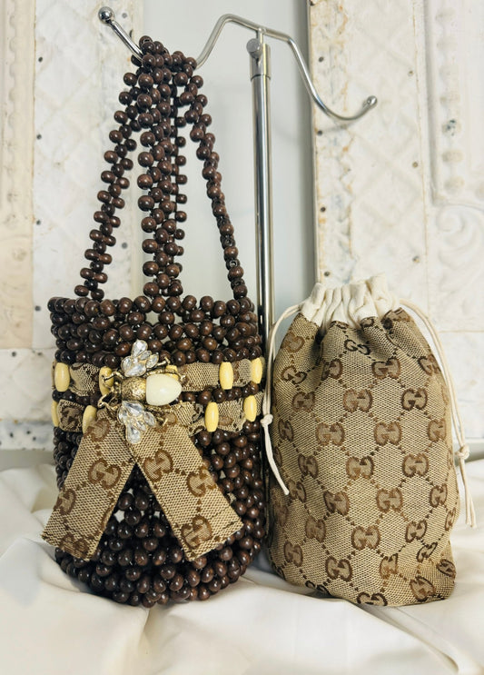 Serenity Beaded Sack - Brown - Jagged Leather