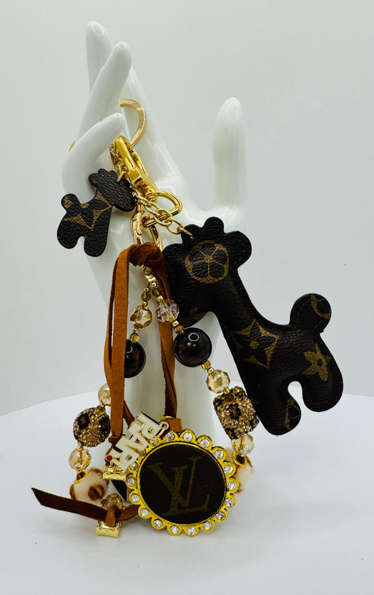 Brown Giraffe Designer Key Chain
