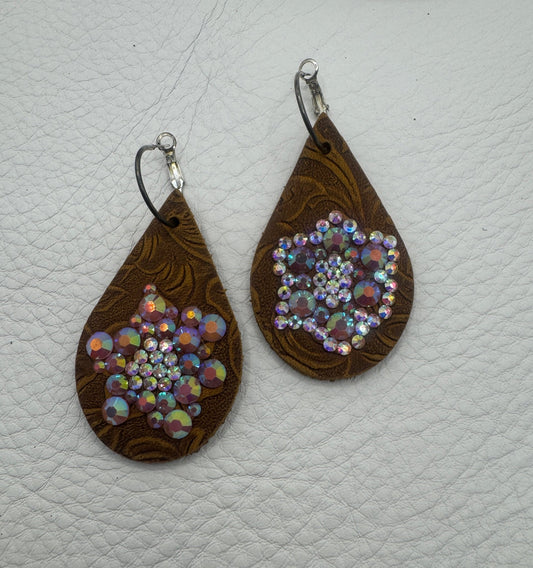 Unique Earrings: Dusty Pink - Jagged Leather