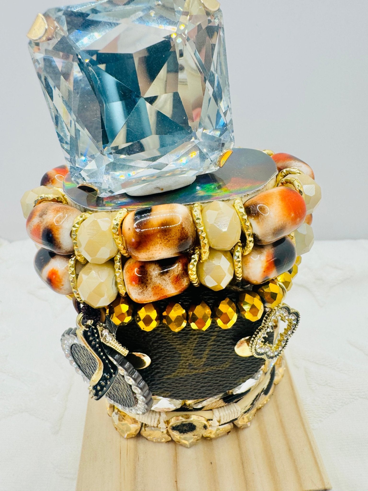 Designer Bracelet Stacks - Leopard - Jagged Leather