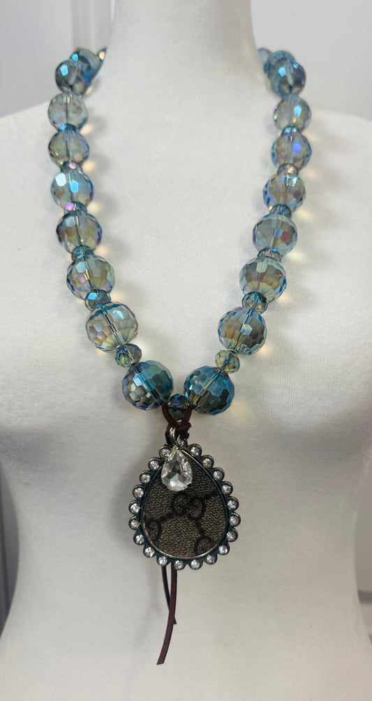 Large Beaded Glass Designer Necklace