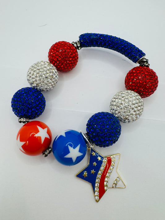 Red White & Blue Sparkle Bracelet
