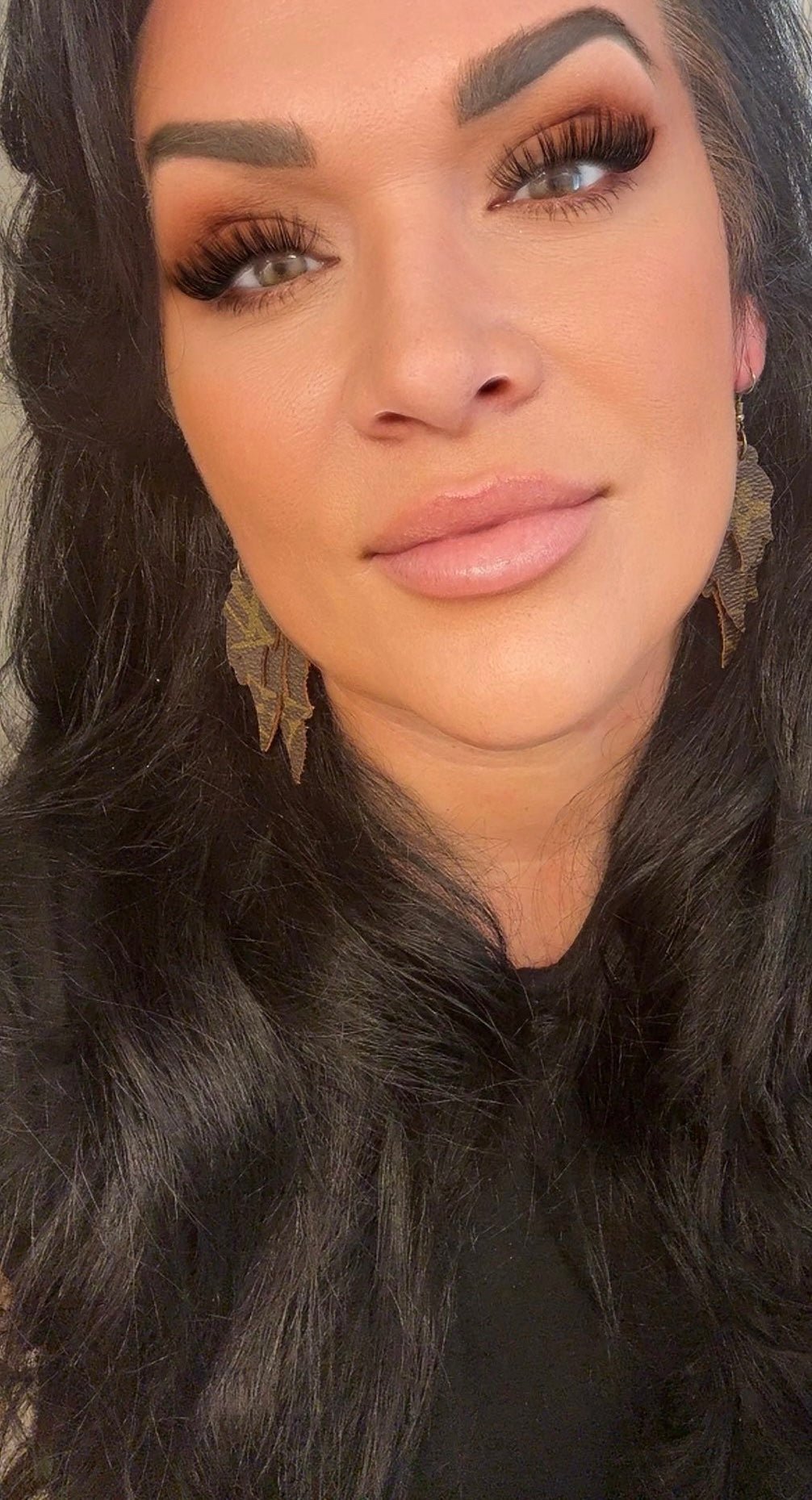 Designer Earrings: Feather Love - Jagged Leather