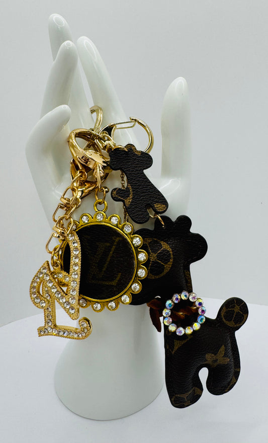 Brown Giraffe with sparkles Key Chain
