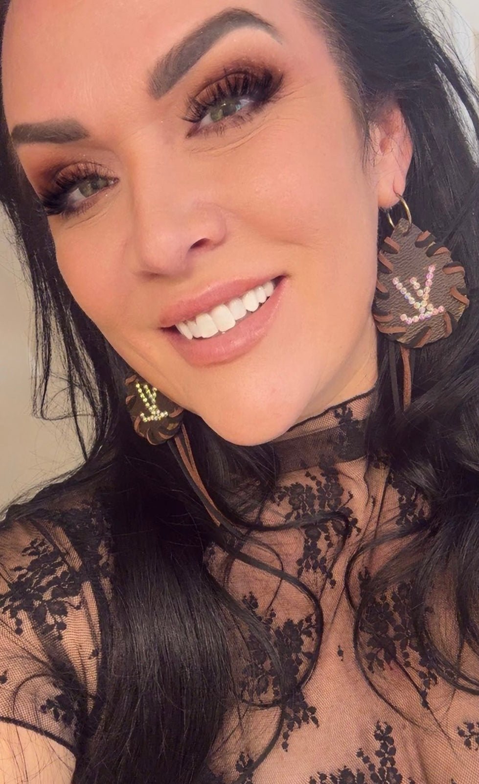 Designer Earrings: - Jagged Leather