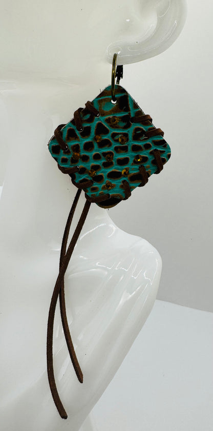 Mint Green Earrings with Tassel Earrings