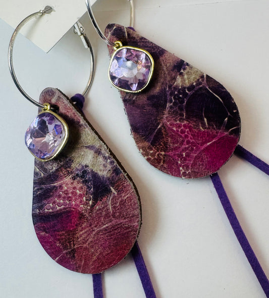 Purple & Pink love Earrings