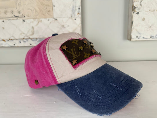 Trendy Tattered Collection: Pink & Blue with stars - Jagged Leather