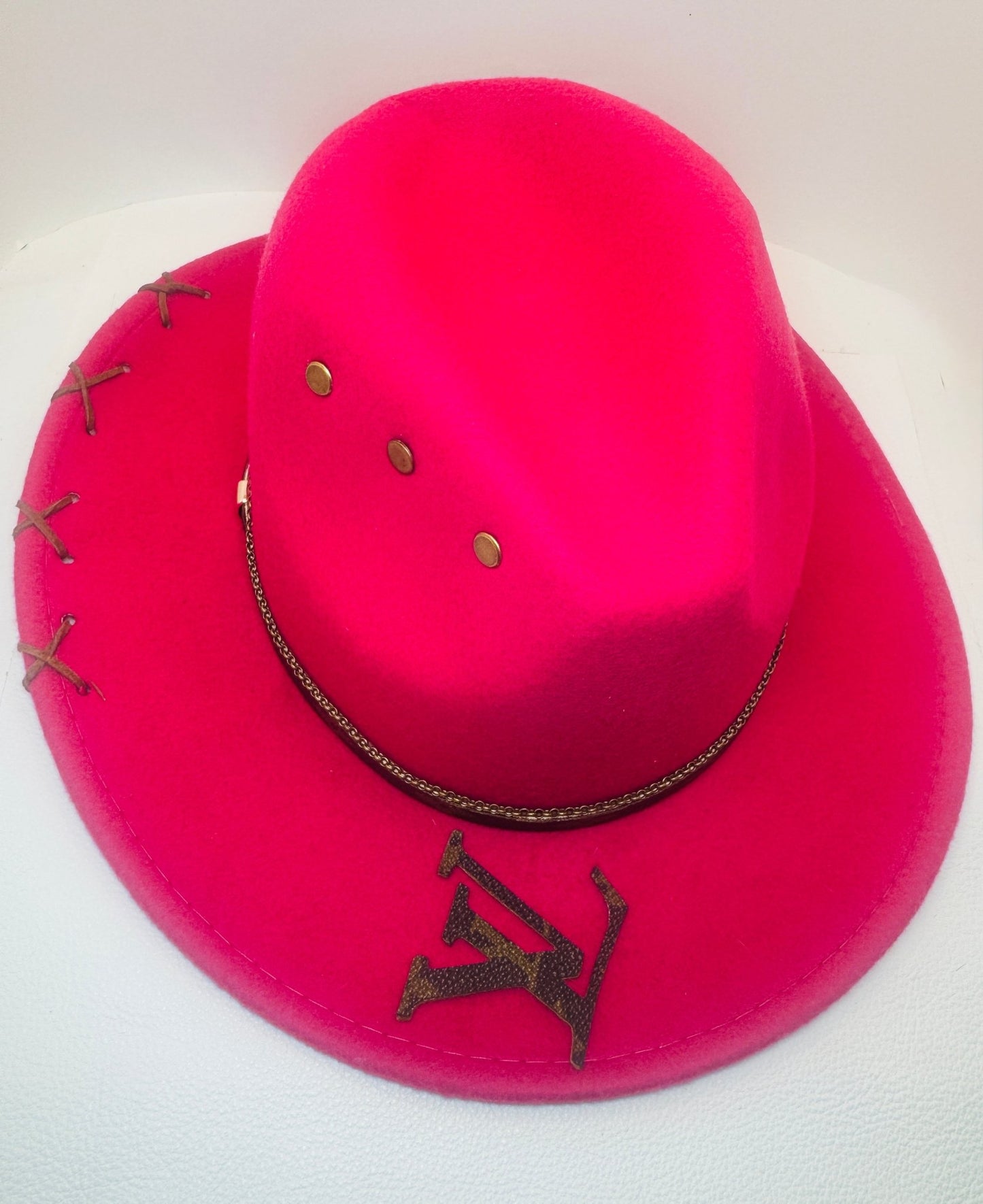 Designer Hat: Lettered Outlaw - Jagged Leather