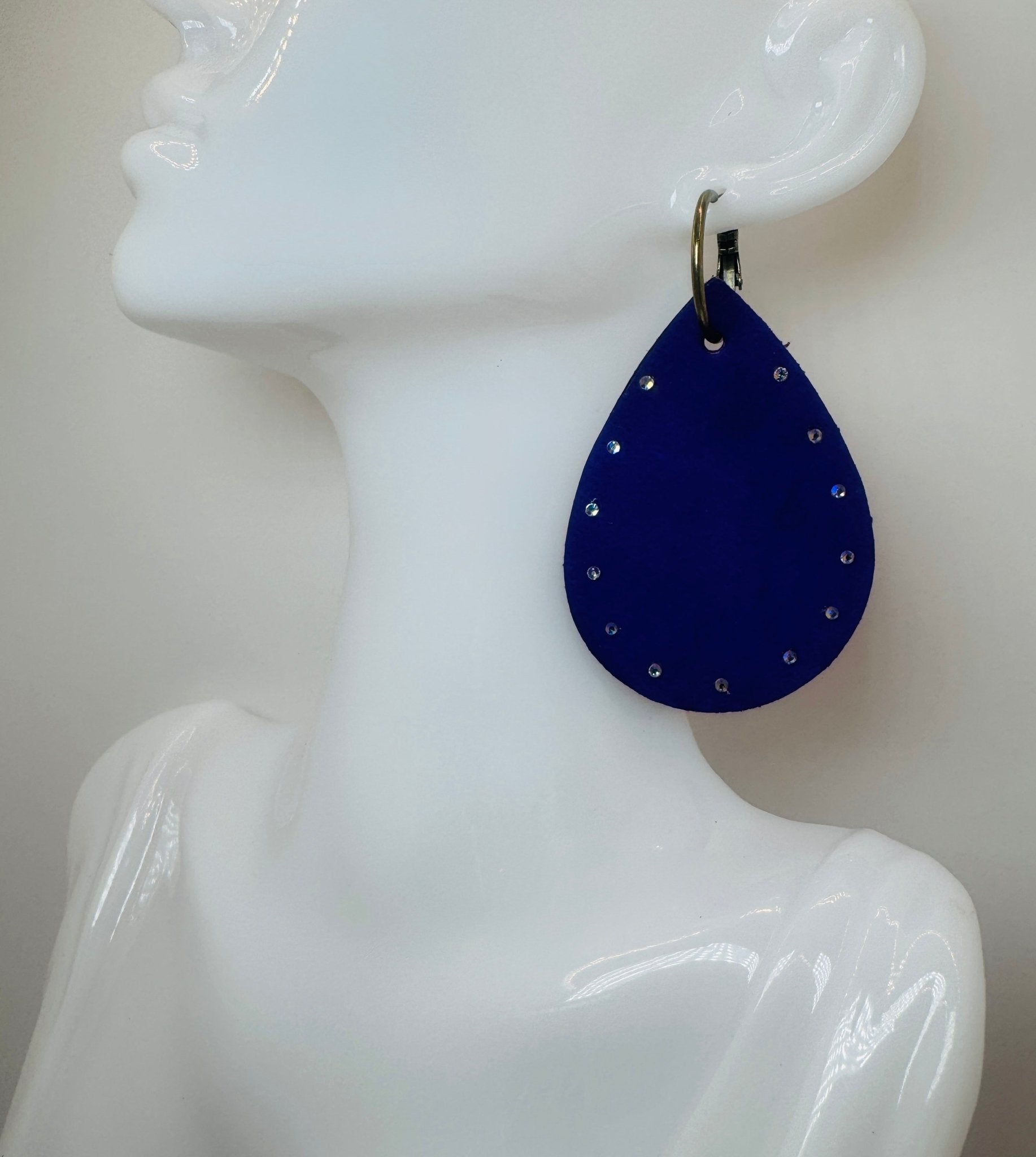 Unique Earrings: Purple Glam - Jagged Leather
