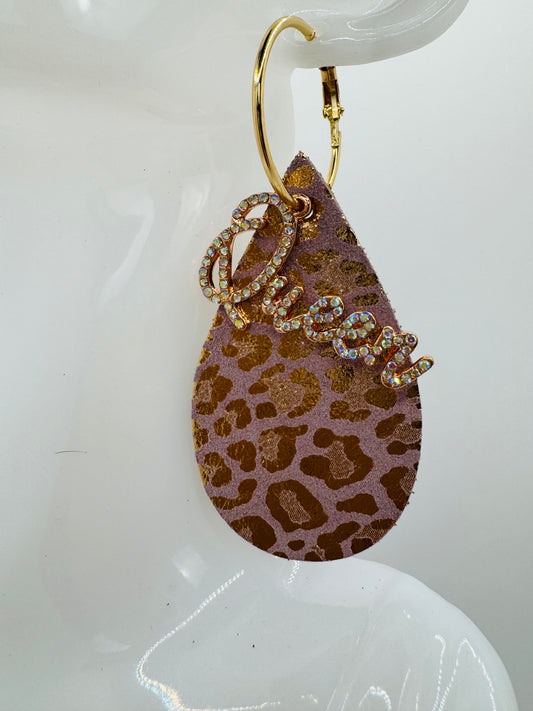 Pink Queen Leopard Earrings