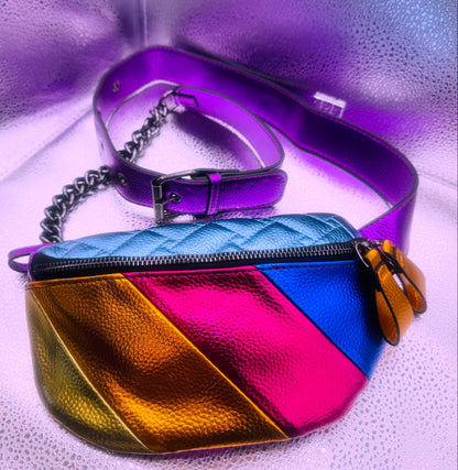 Metallic Prism Glow Bum Bag