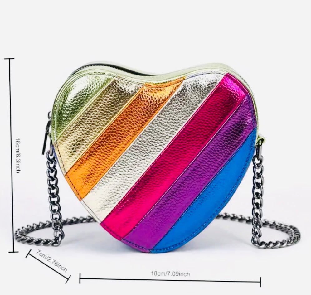 Prism Glow Heart Bag - Jagged Leather