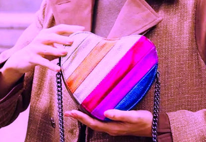 Prism Glow Heart Bag - Jagged Leather