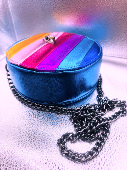 Metallic Prism Glow Round bag