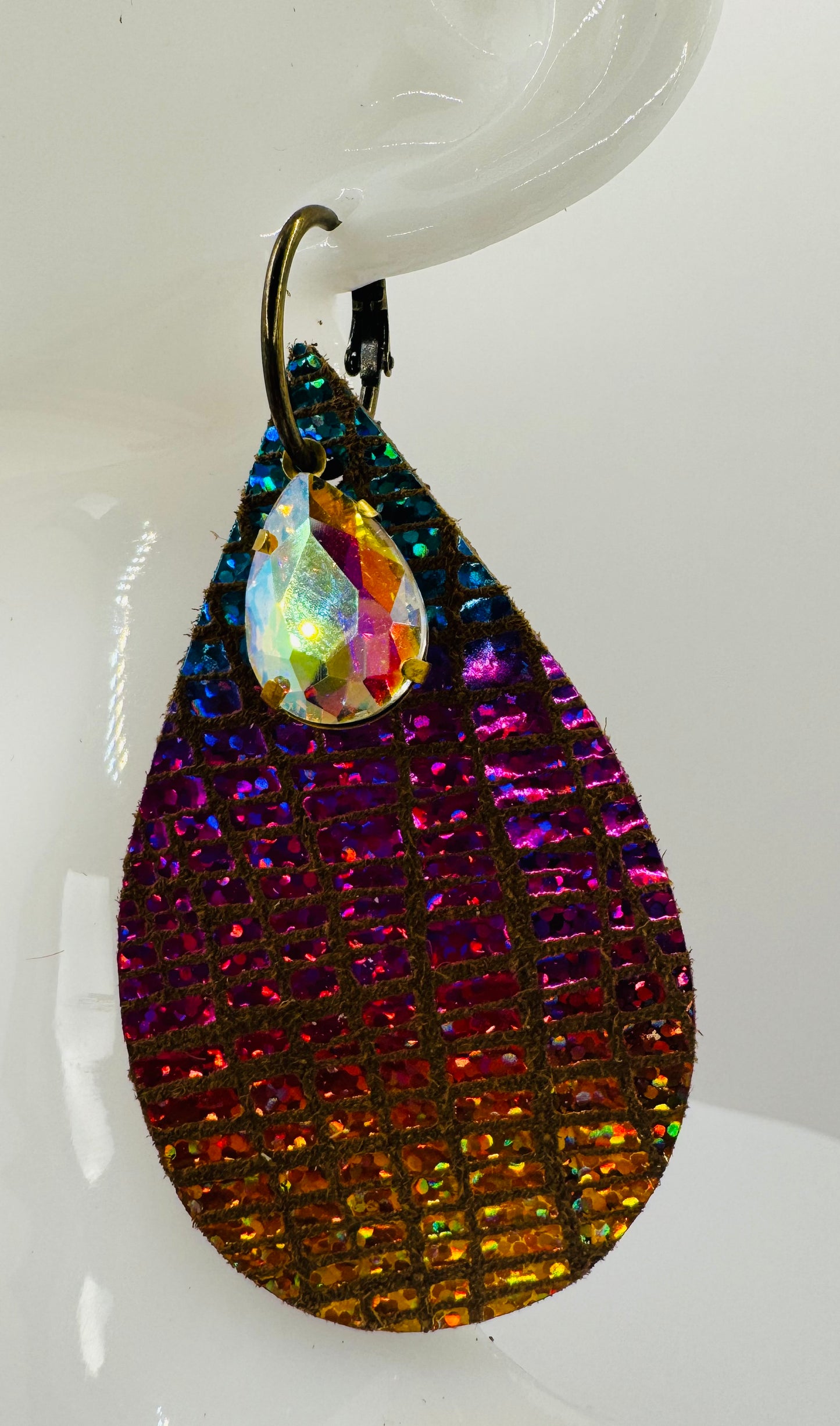 Rainbow Tear Drops Earrings