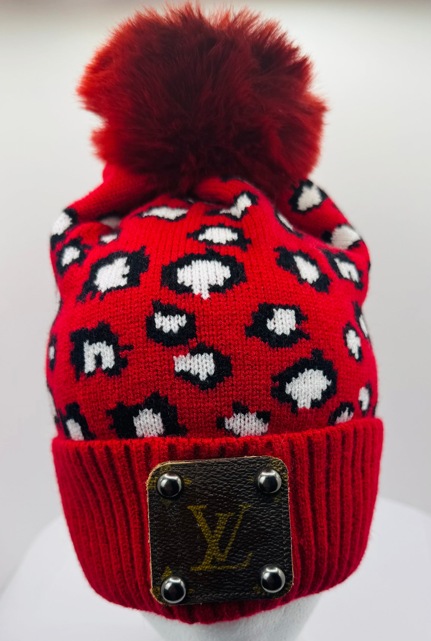 Red Leopard Designer Toboggan